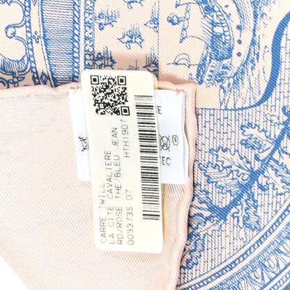 Hermes Silk La Cite Cavaliere Scarf 90 Rose The Blue Jean 4 of 9