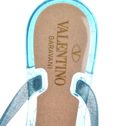 Valentino Garavani PVC Jelly Glitter Rockstud Bow Thong Sandals 37 Cerulean 7 of 8