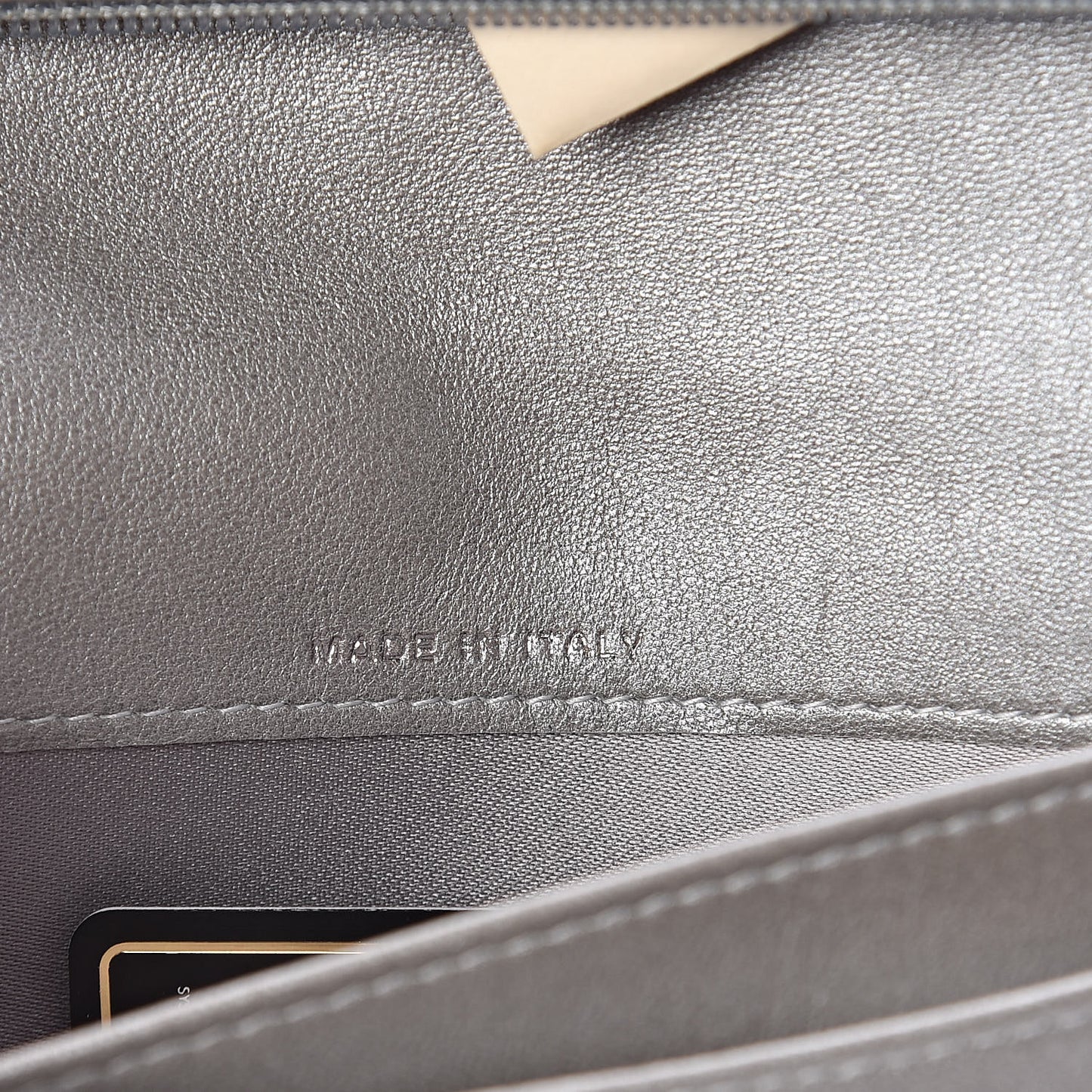 Lambskin Camellia Embossed Yen Wallet Black