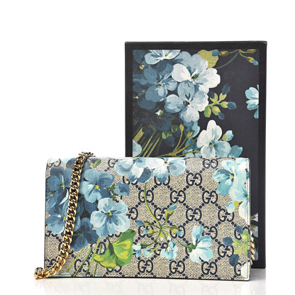 Gucci GG Supreme Monogram Blooms Chain Wallet Blue 11 of 11