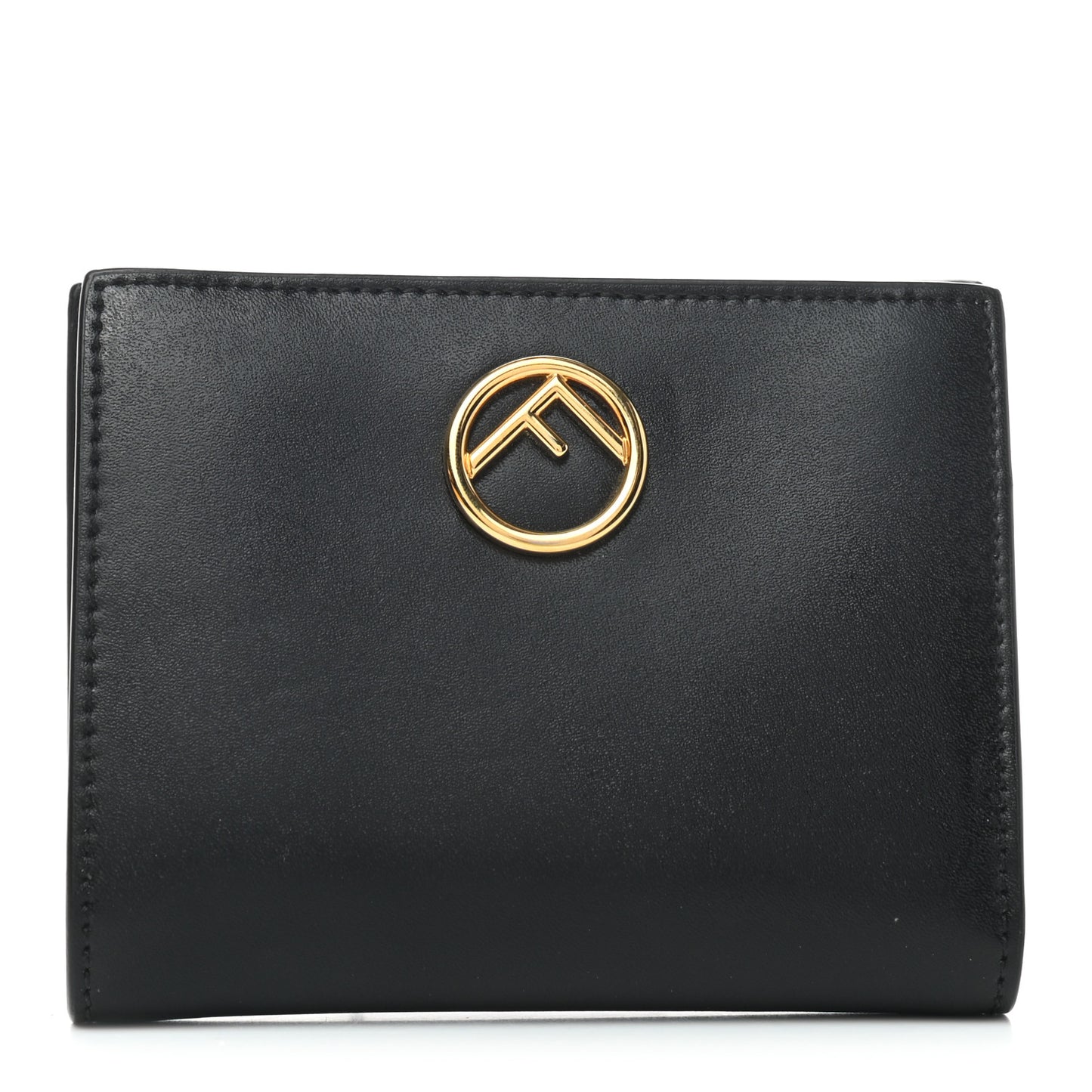 Vitello Liberty Lucido F is Fendi Compact Bi-Fold Wallet Black