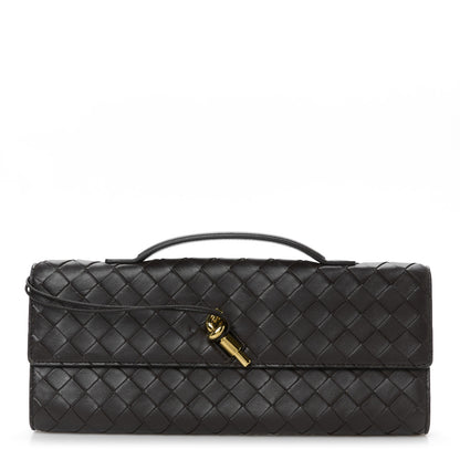 Bottega Veneta Nappa Intrecciato Long Andiamo Top Handle Clutch Fondant 1 of 8