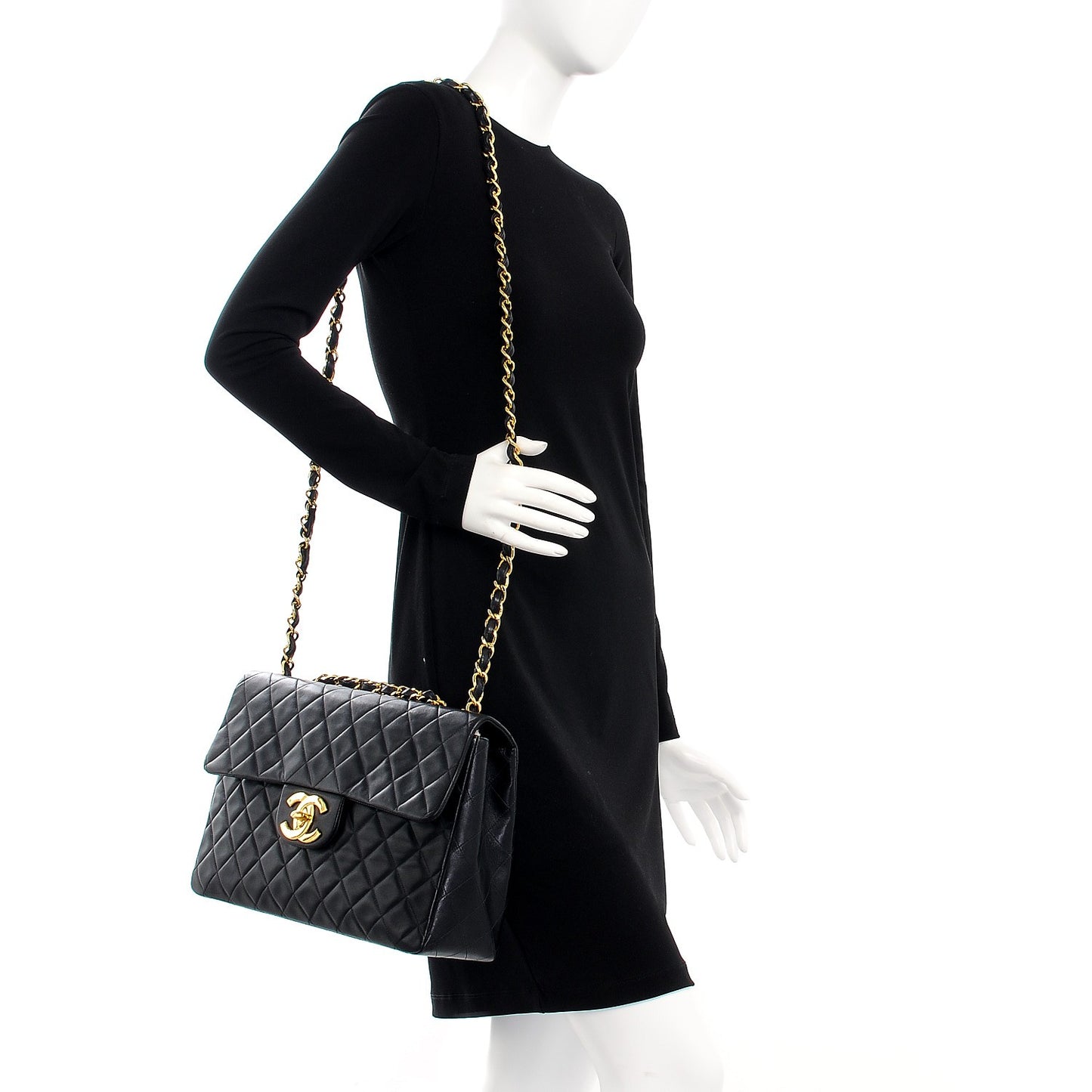 Lambskin XL Jumbo Flap Black