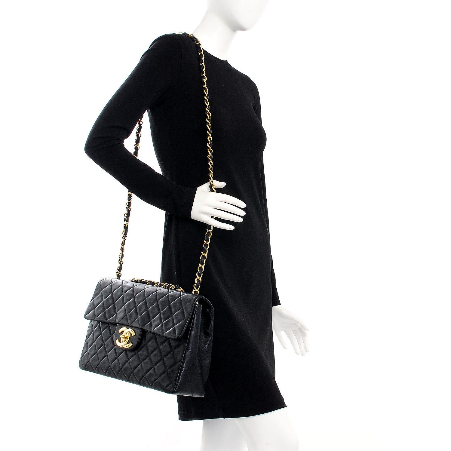 Chanel Lambskin XL Jumbo Flap Black 2 of 9