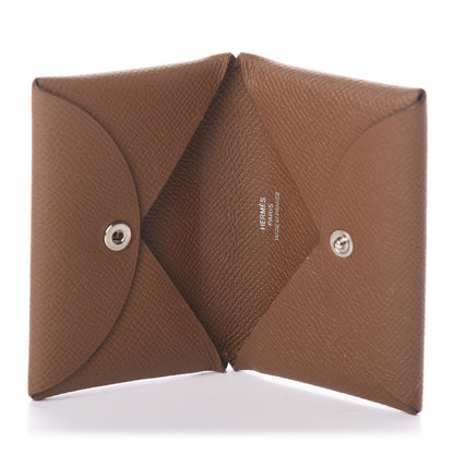 Hermes Epsom Calvi Card Case Miel 4 of 5