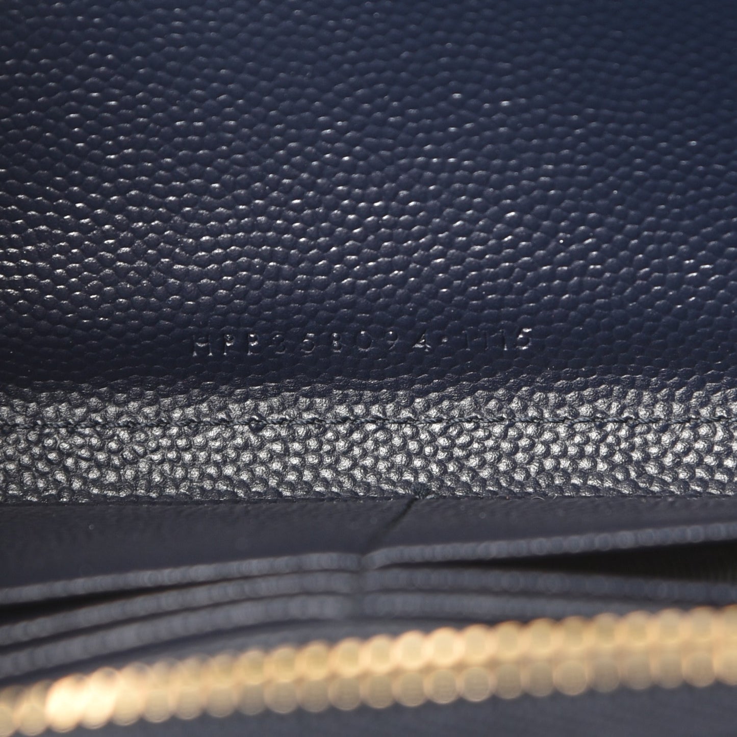 Grain De Poudre Matelasse Chevron Monogram Zip Around Wallet Deep Marine
