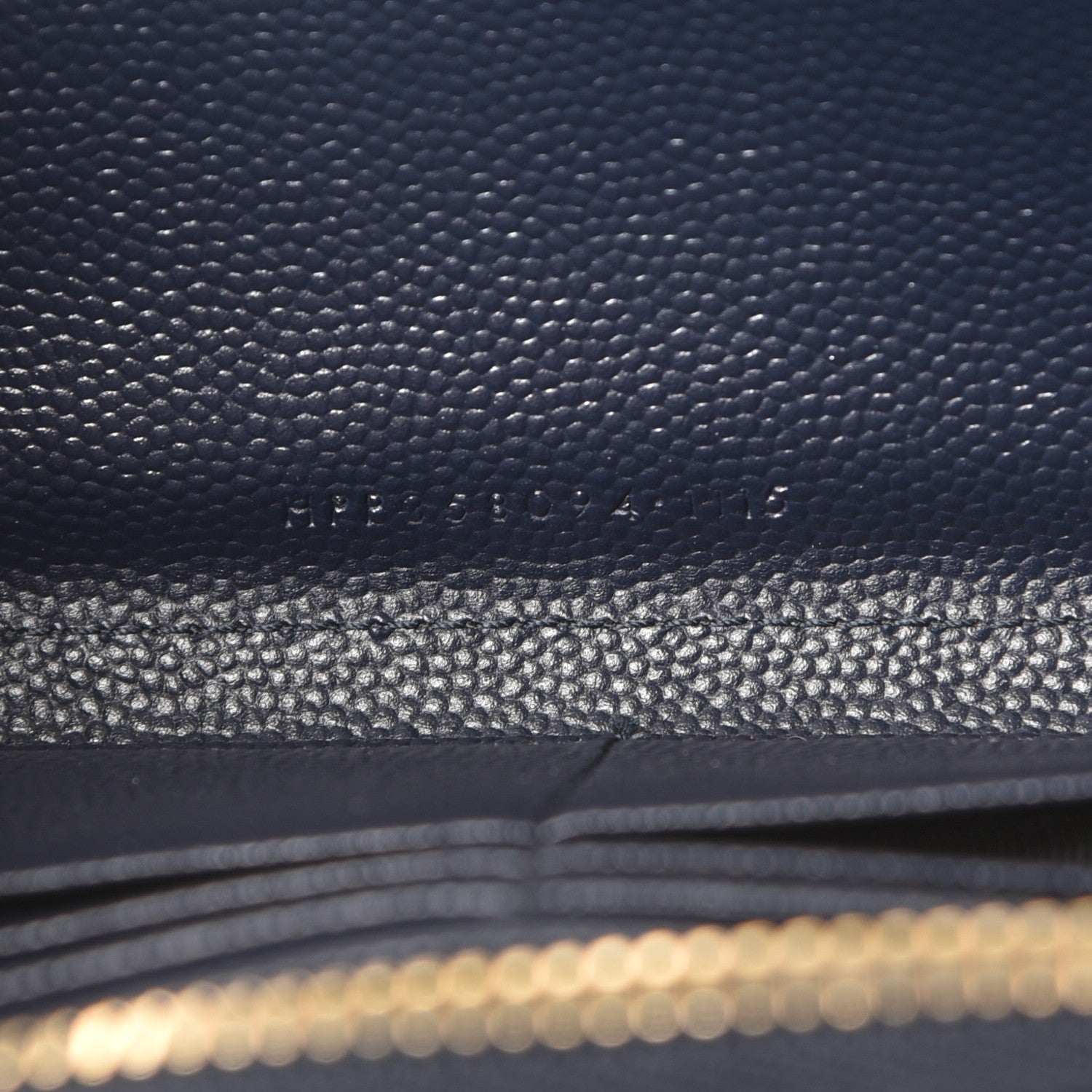 Saint Laurent Grain De Poudre Matelasse Chevron Monogram Zip Around Wallet Deep Marine 7 of 9