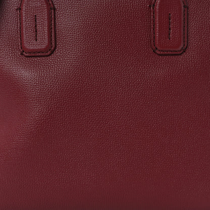 Burberry Grainy Calfskin House Check Medium Banner Tote Crimson 7 of 11
