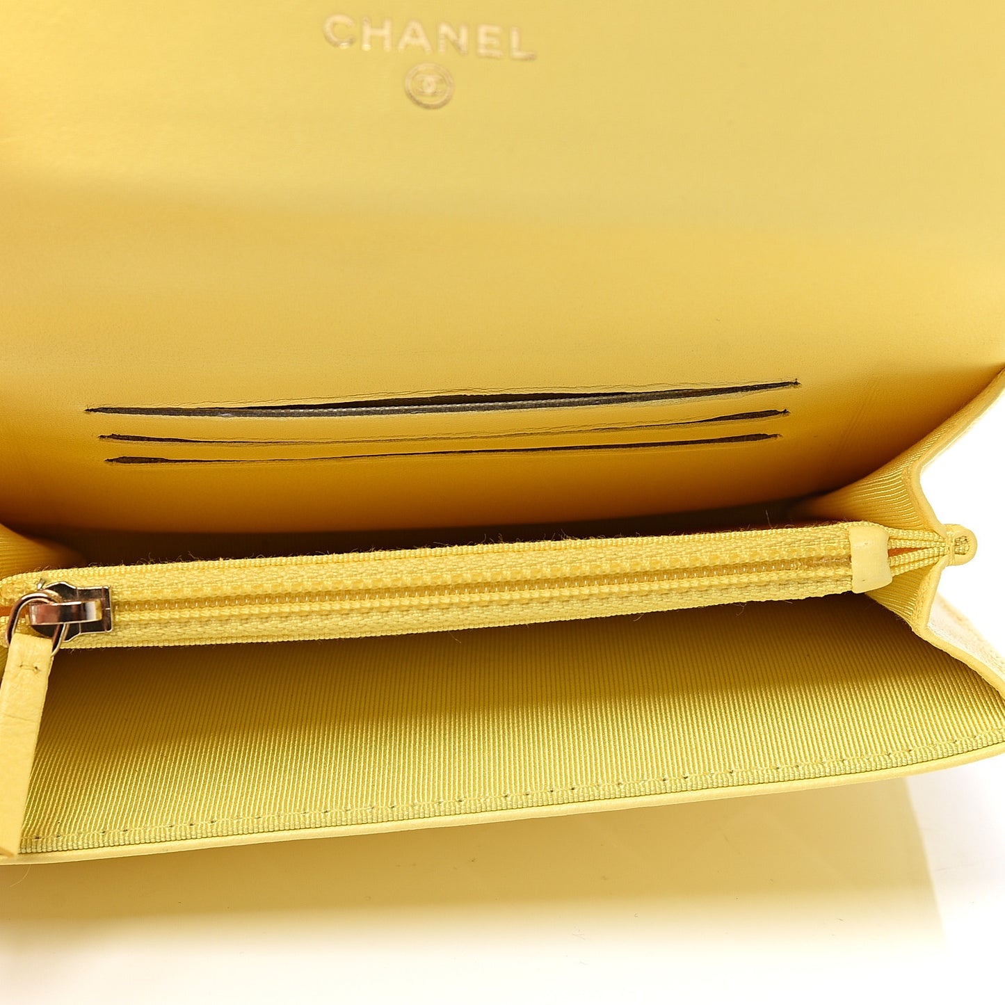 Lambskin Quilted Small Flap Wallet Yellow