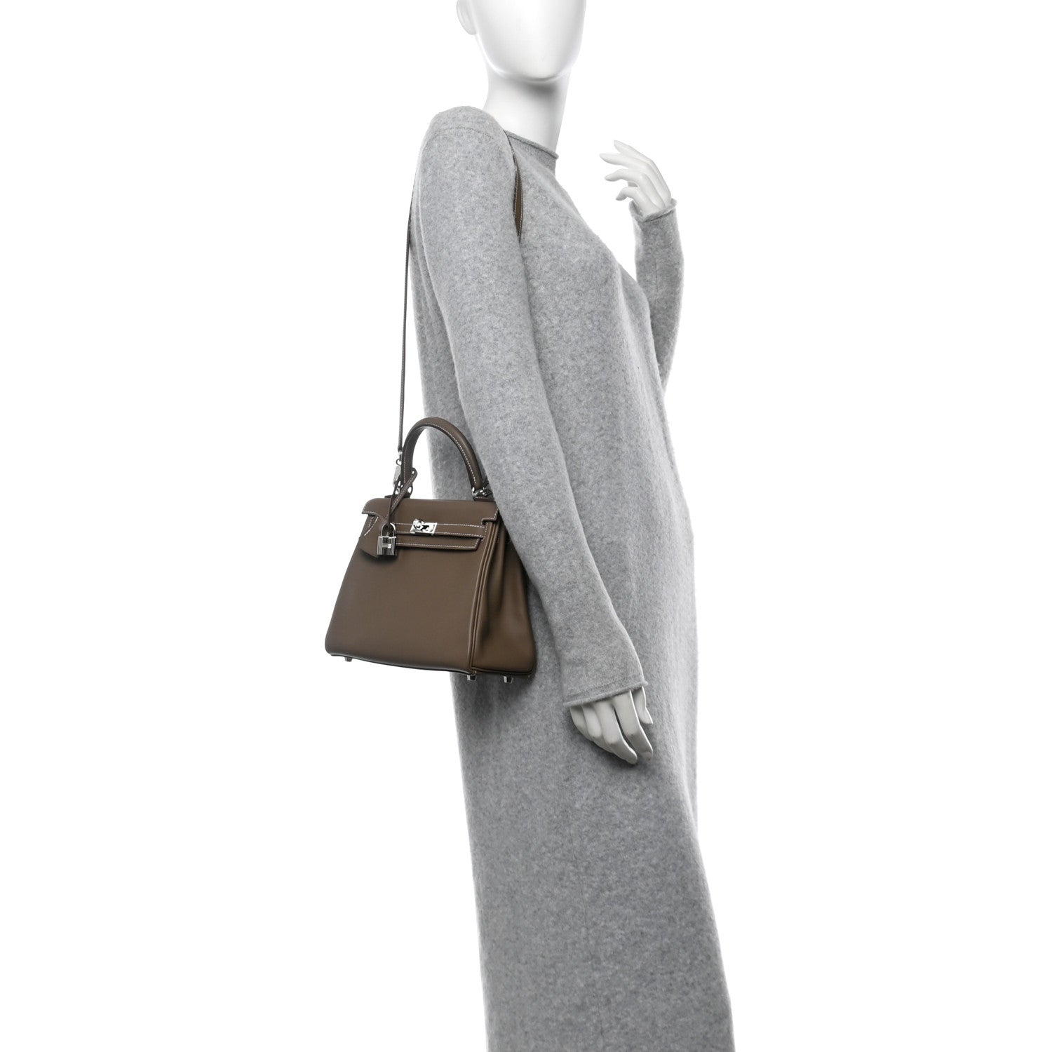 Hermes Swift Kelly Retourne 25 Etoupe 2 of 10