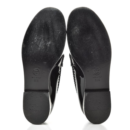 Chanel Patent CC Mocassin Loafers 39.5 Black 7 of 15