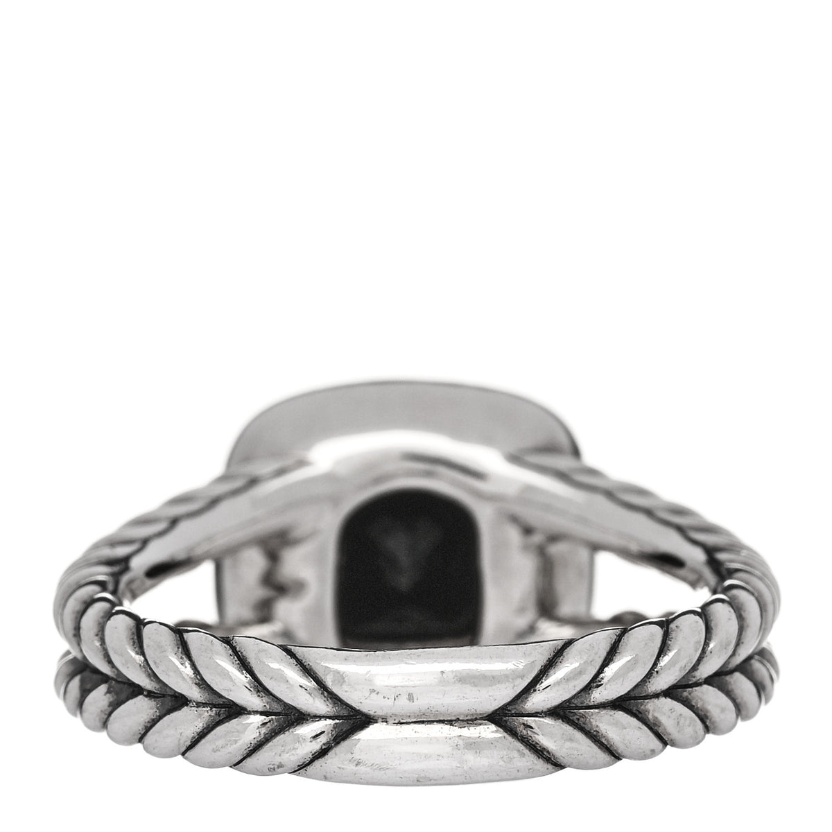 Sterling Silver Diamond Black Onyx 7mm Petite Albion Ring  54 7