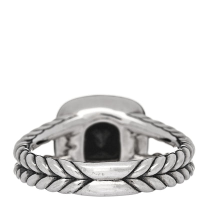 David Yurman Sterling Silver Diamond Black Onyx 7mm Petite Albion Ring  54 7 3 of 4