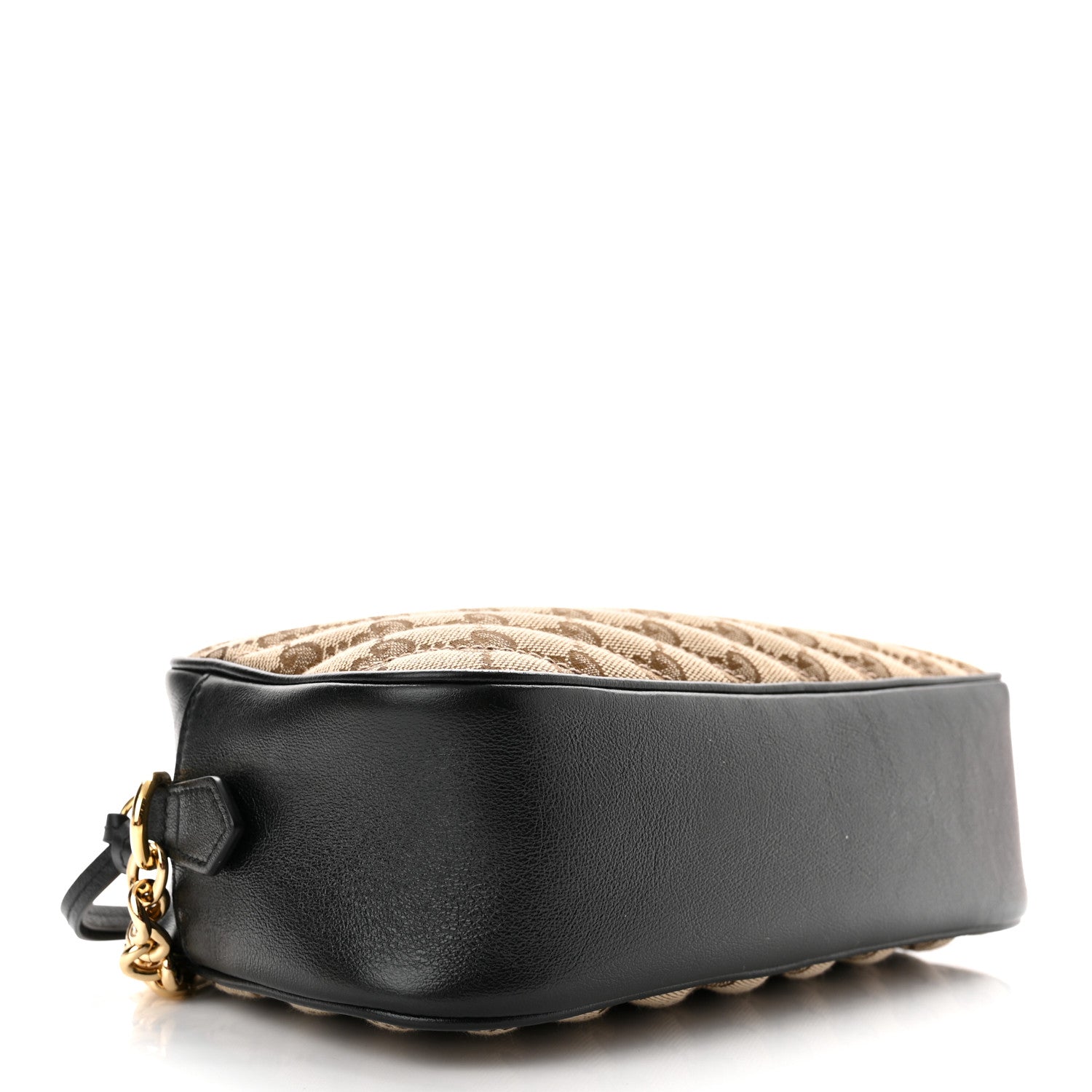 Gucci Monogram Matelasse Diagonal Small GG Marmont Chain Shoulder Bag Beige Black 4 of 11