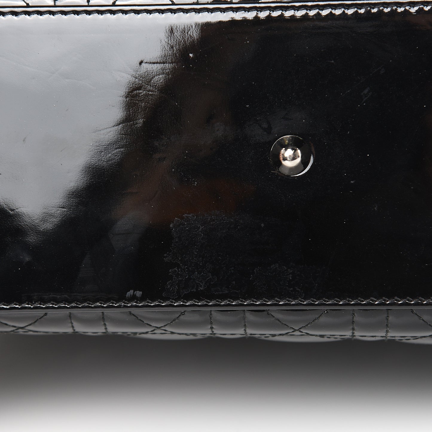 Patent Cannage Large Lady Dior Black
