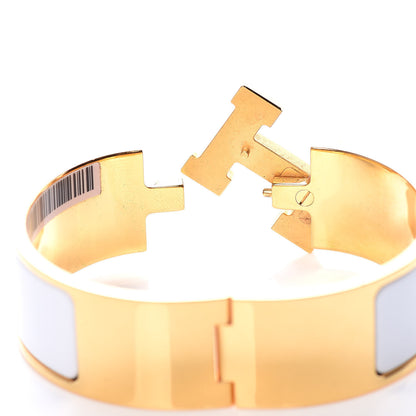 Hermes Enamel Wide Clic Clac H Bracelet PM White 5 of 8
