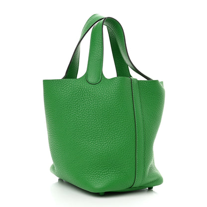 Hermes Taurillon Clemence Monochrome Picotin Lock 18 PM Bambou 3 of 10