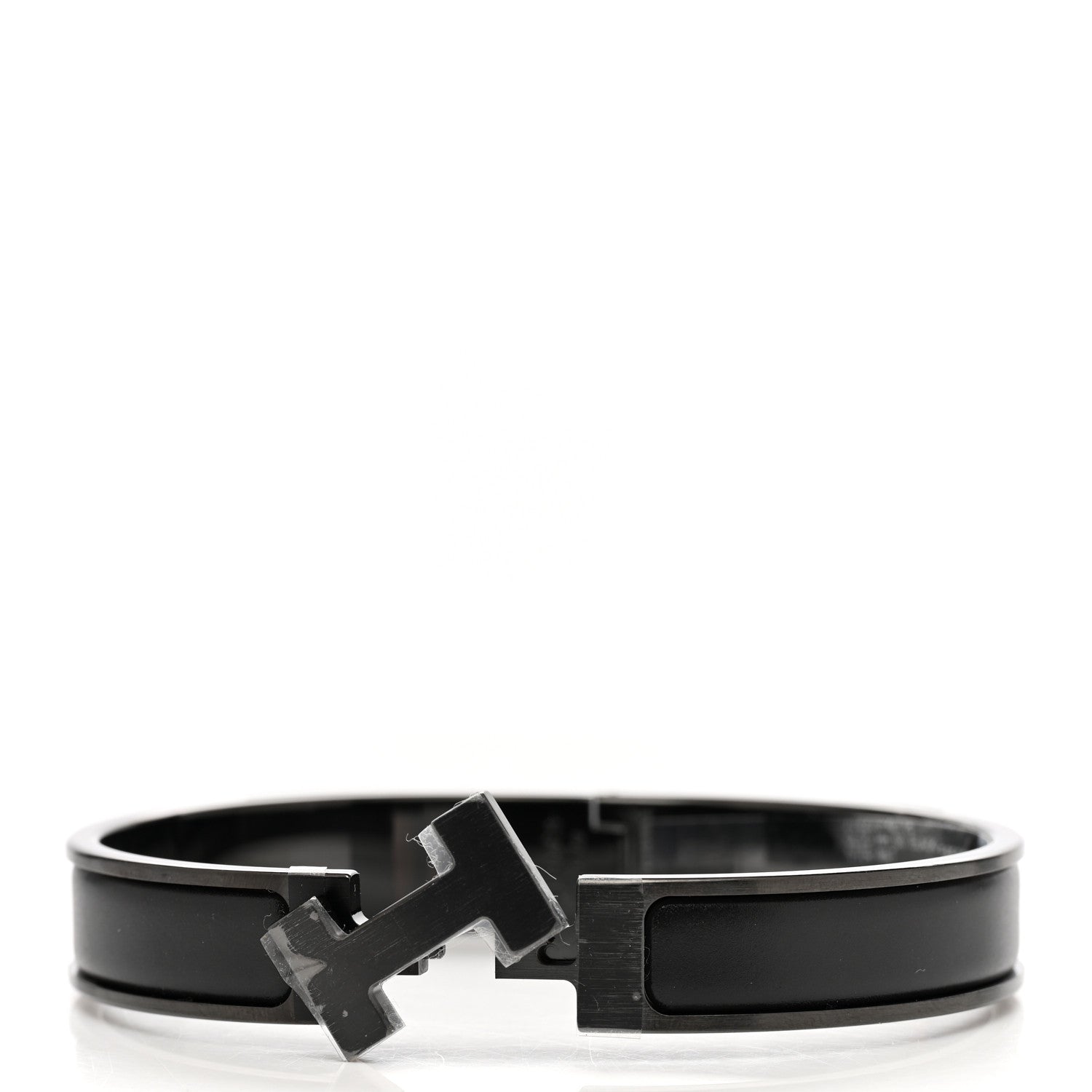 Hermes Matte Enamel Narrow Clic Clac HH Bracelet T3 So Black