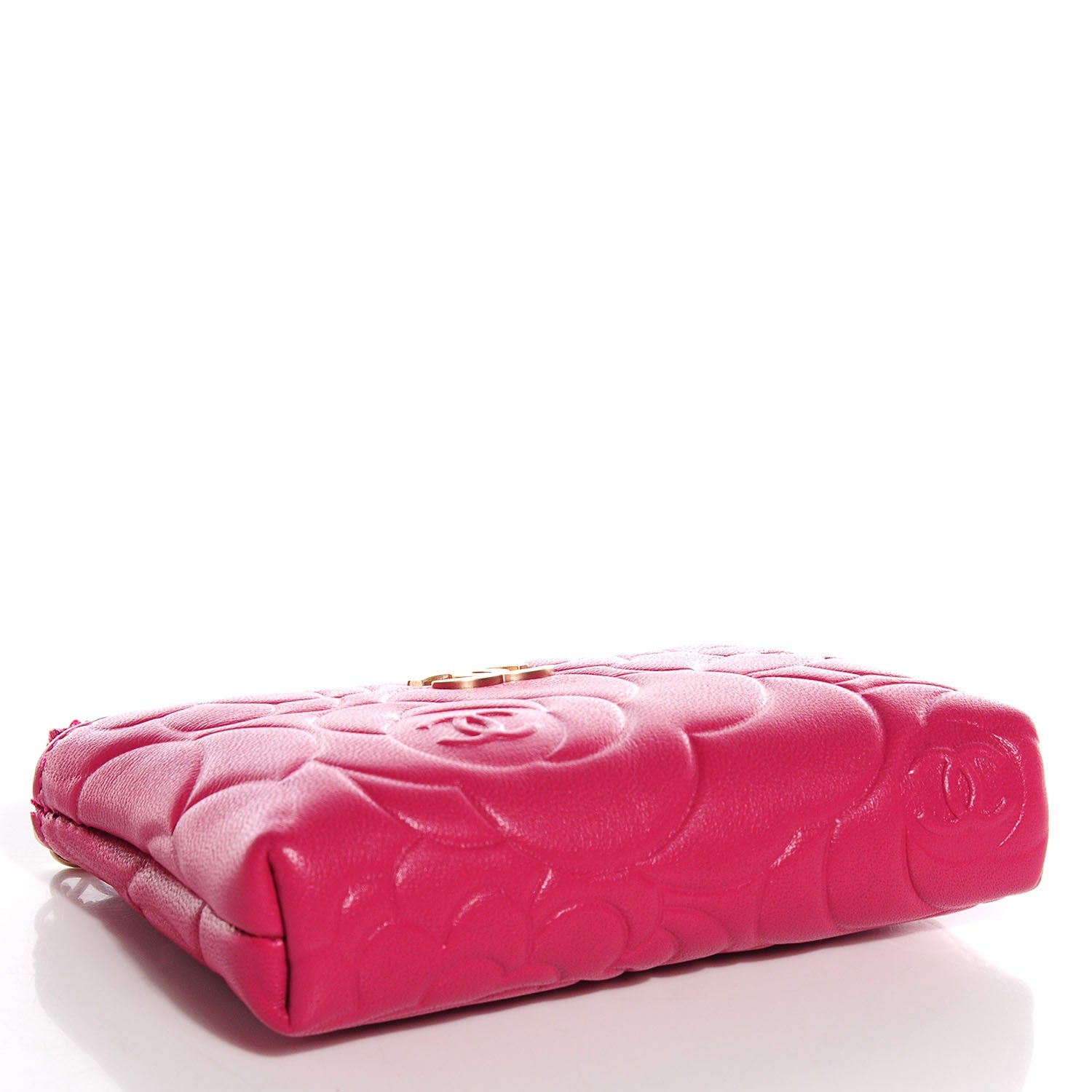 Chanel Lambskin Camellia Embossed Key Holder Case Fuchsia 4 of 8