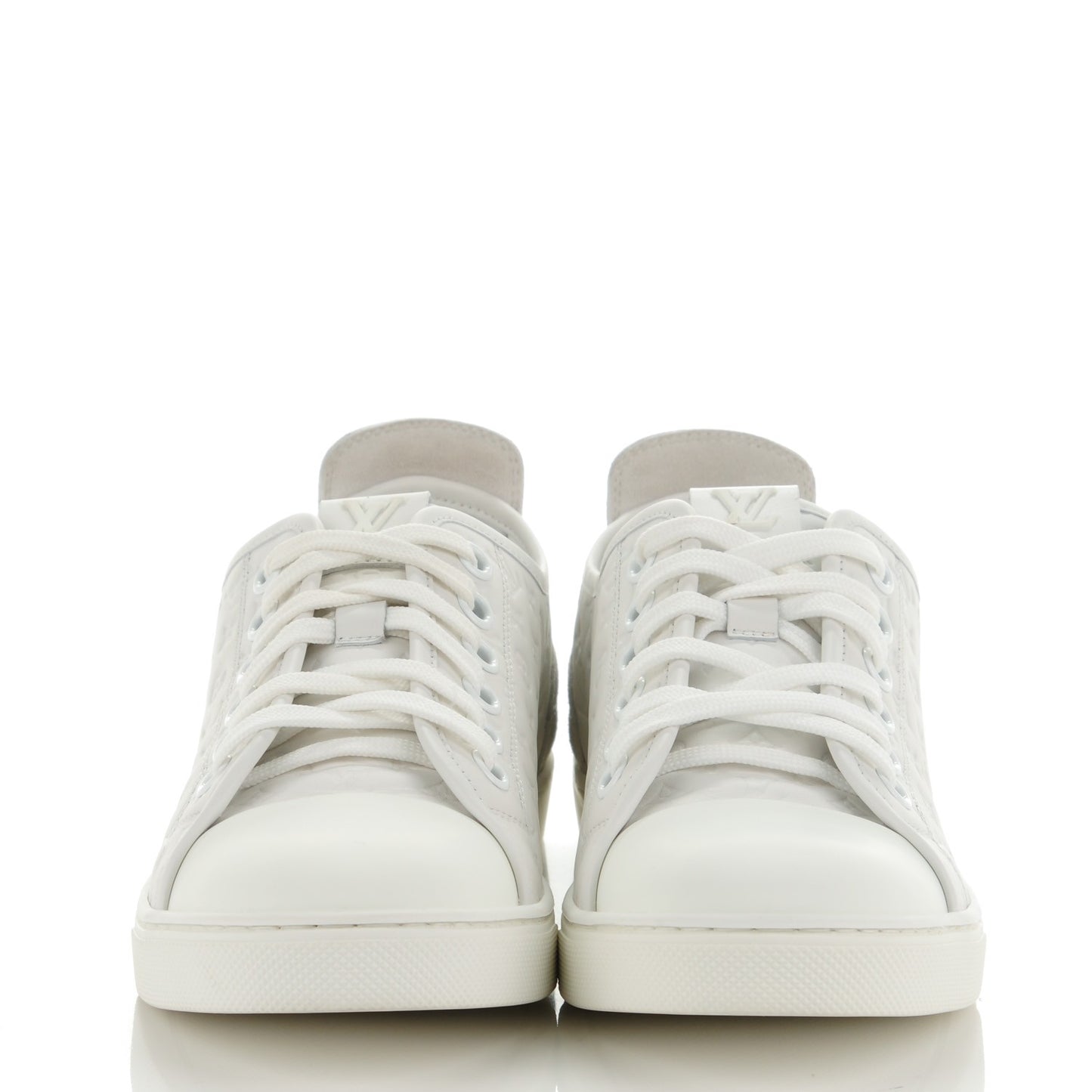 Calfskin Suede Monogram Punchy Sneaker 39 White
