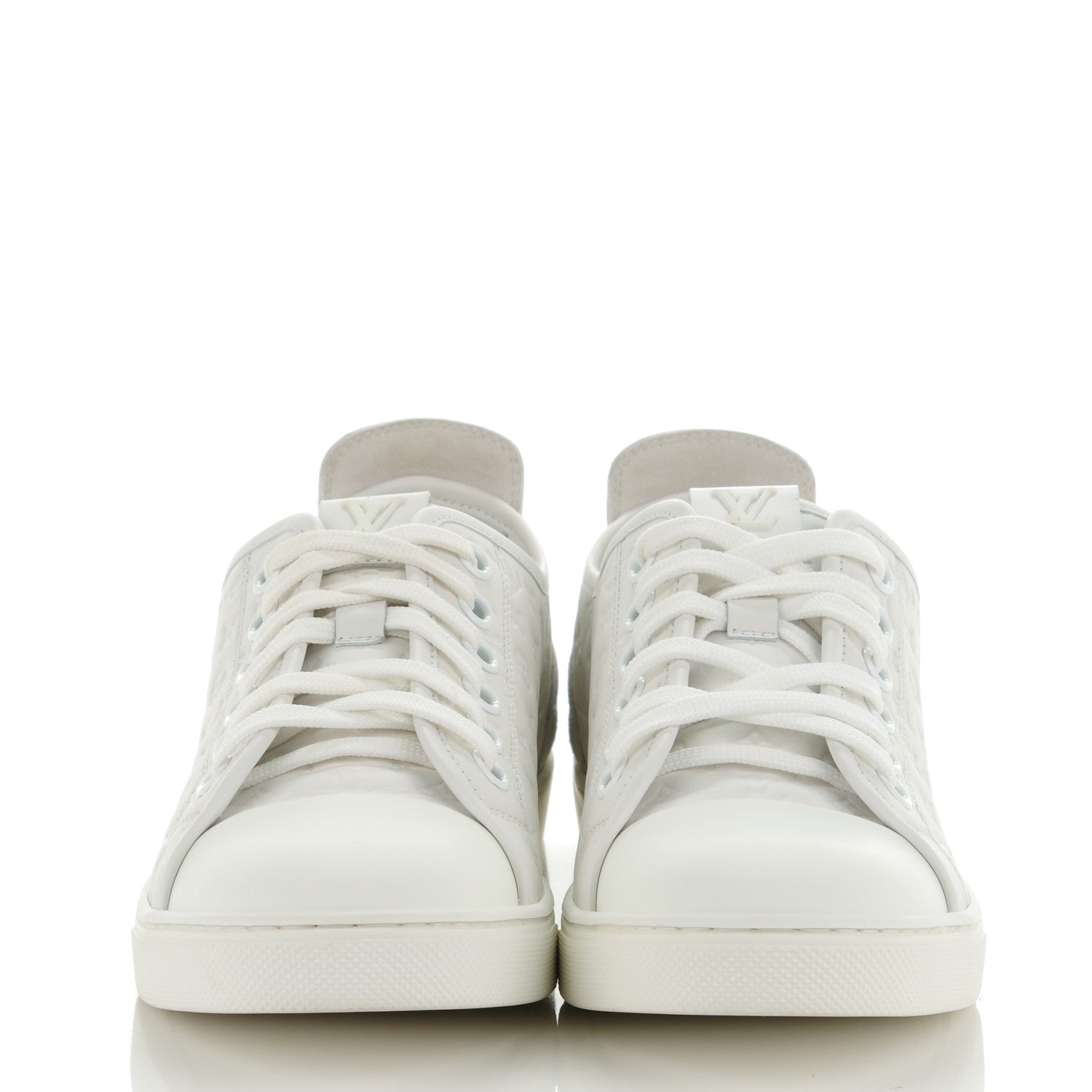 Louis Vuitton Calfskin Suede Monogram Punchy Sneaker 39 White 2 of 8