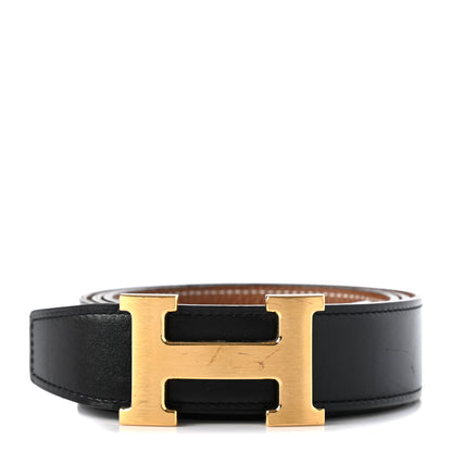 Hermes Swift Togo 32mm H Belt 95 Black Gold 1 of 5