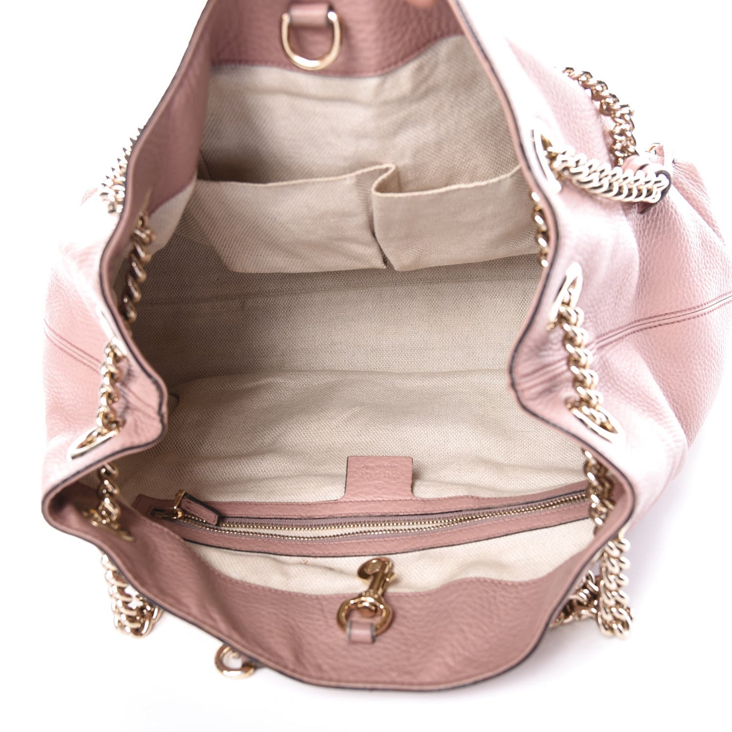 Pebbled Calfskin Medium Soho Chain Shoulder Bag Dark Cipria