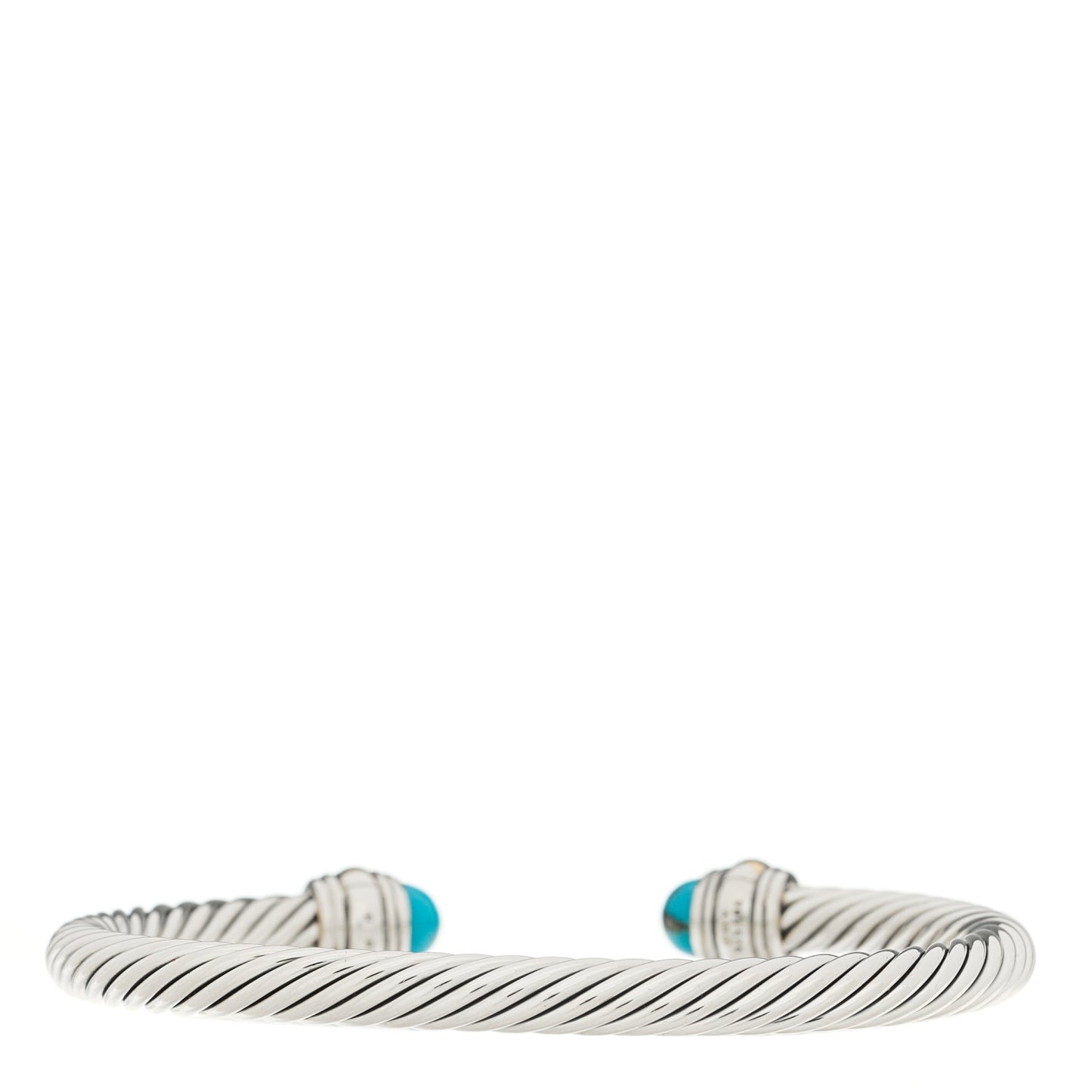 Sterling Silver 14K Yellow Gold Turquoise 5mm Cable Classics Bracelet