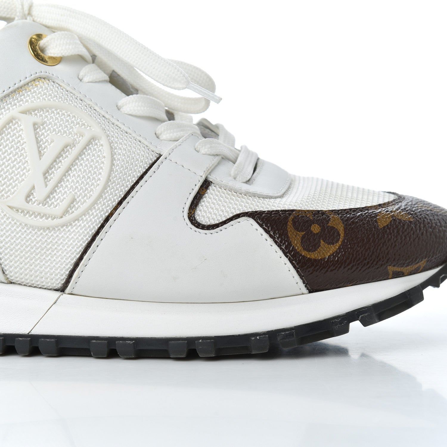 Louis Vuitton Suede Monogram Run Away Sneakers 37 White 8 of 18