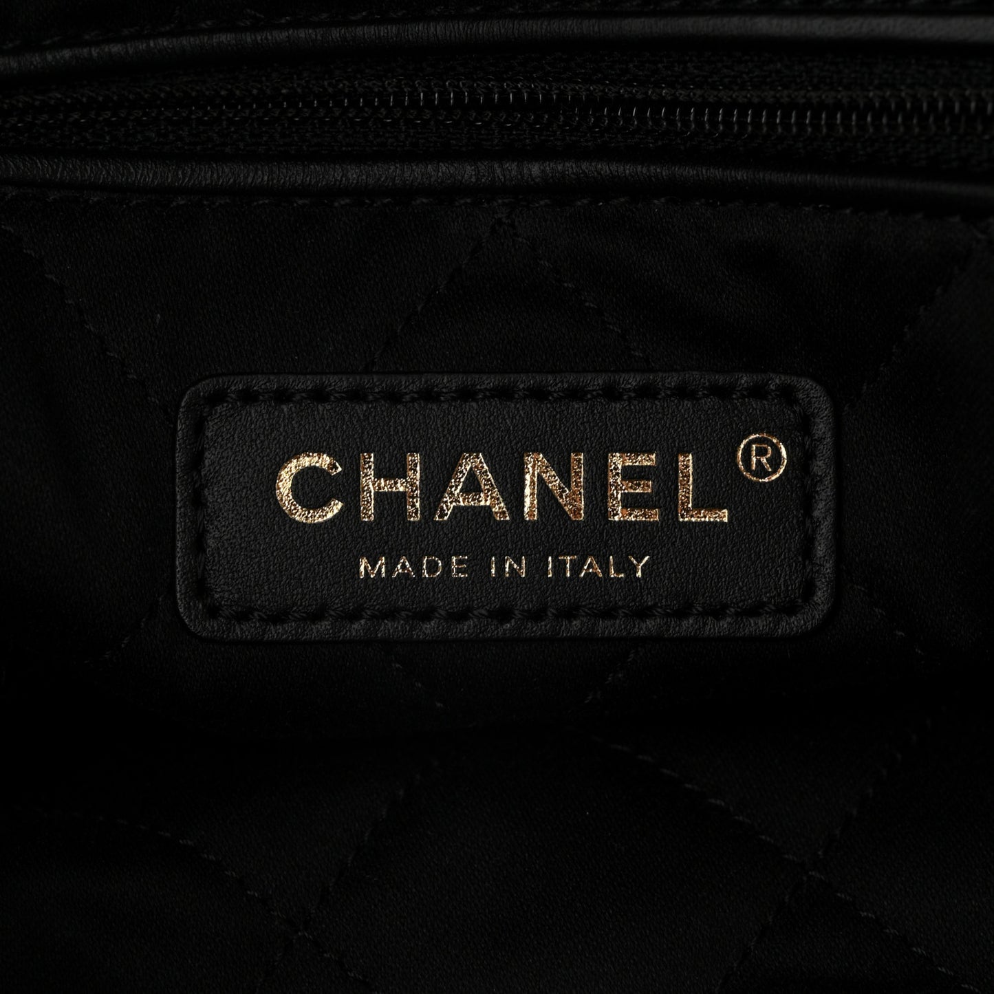 Shiny Calfskin Quilted Chanel 22 Backpack Black