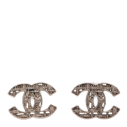 Chanel Tweed Effect CC Earrings Gold 1 of 6