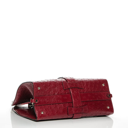 Gucci Ostrich Stirrup Top Handle Bag Raspberry 4 of 7