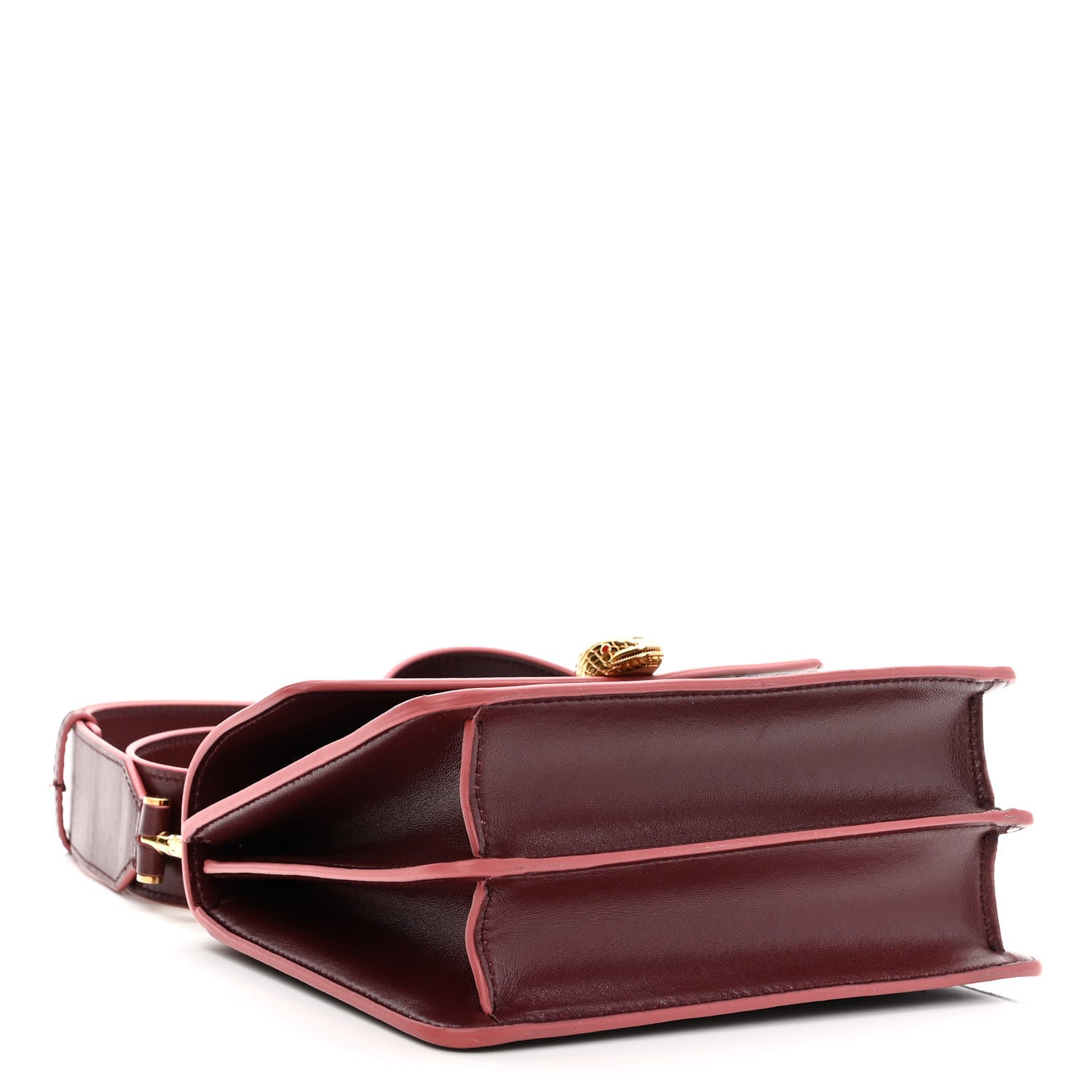 Bulgari Nappa Monochrome Serpenti Forever Maxi Chain Crossbody Bag Dark Red 4 of 9