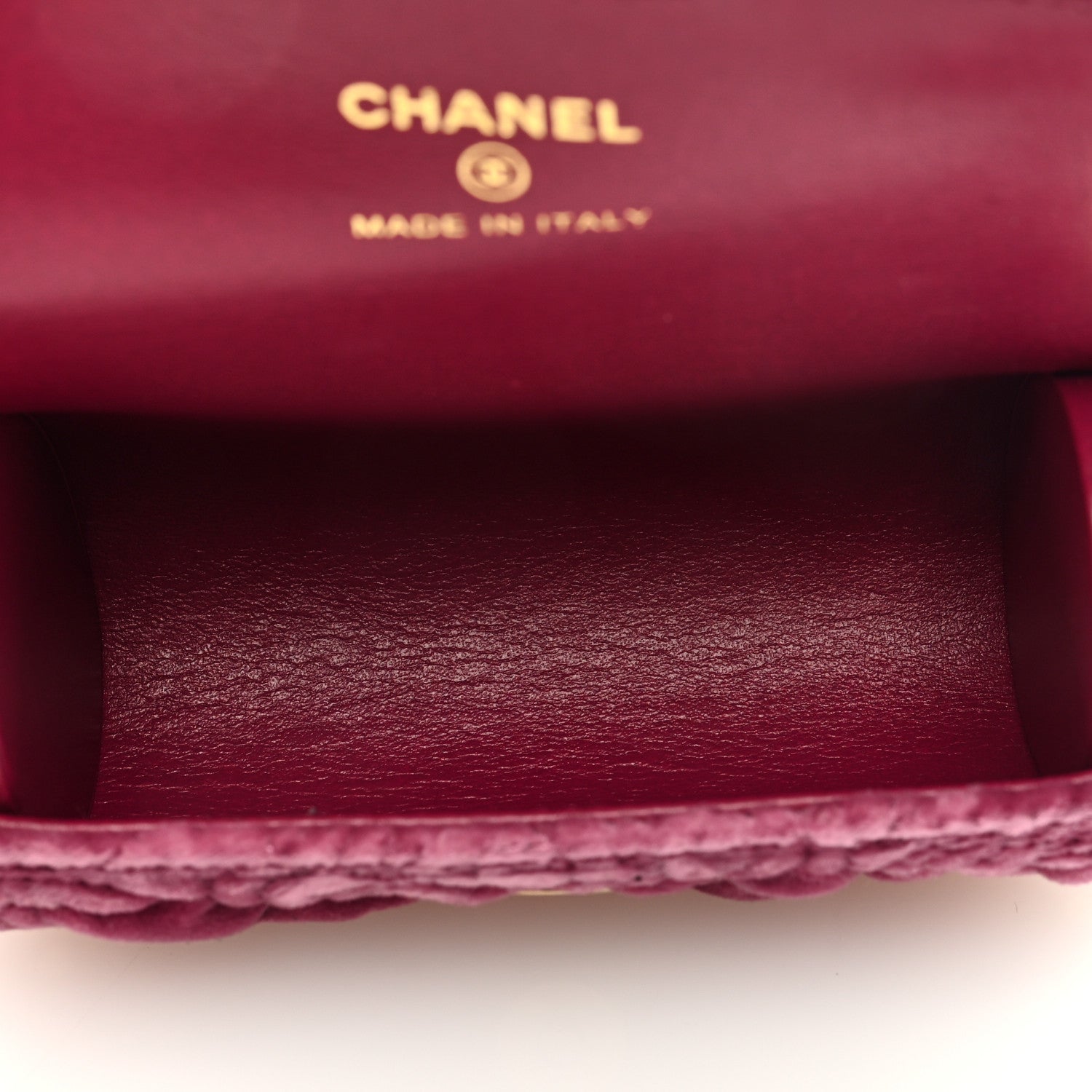 Chanel Velvet Camellia Embossed Jewel Belt Card Holder With Chain Pink 5 of 9