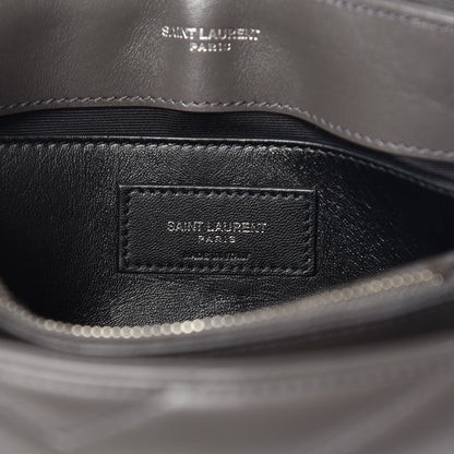 Saint Laurent Calfskin Y Quilted Monogram Small Loulou Chain Satchel Asphalt 9 of 10