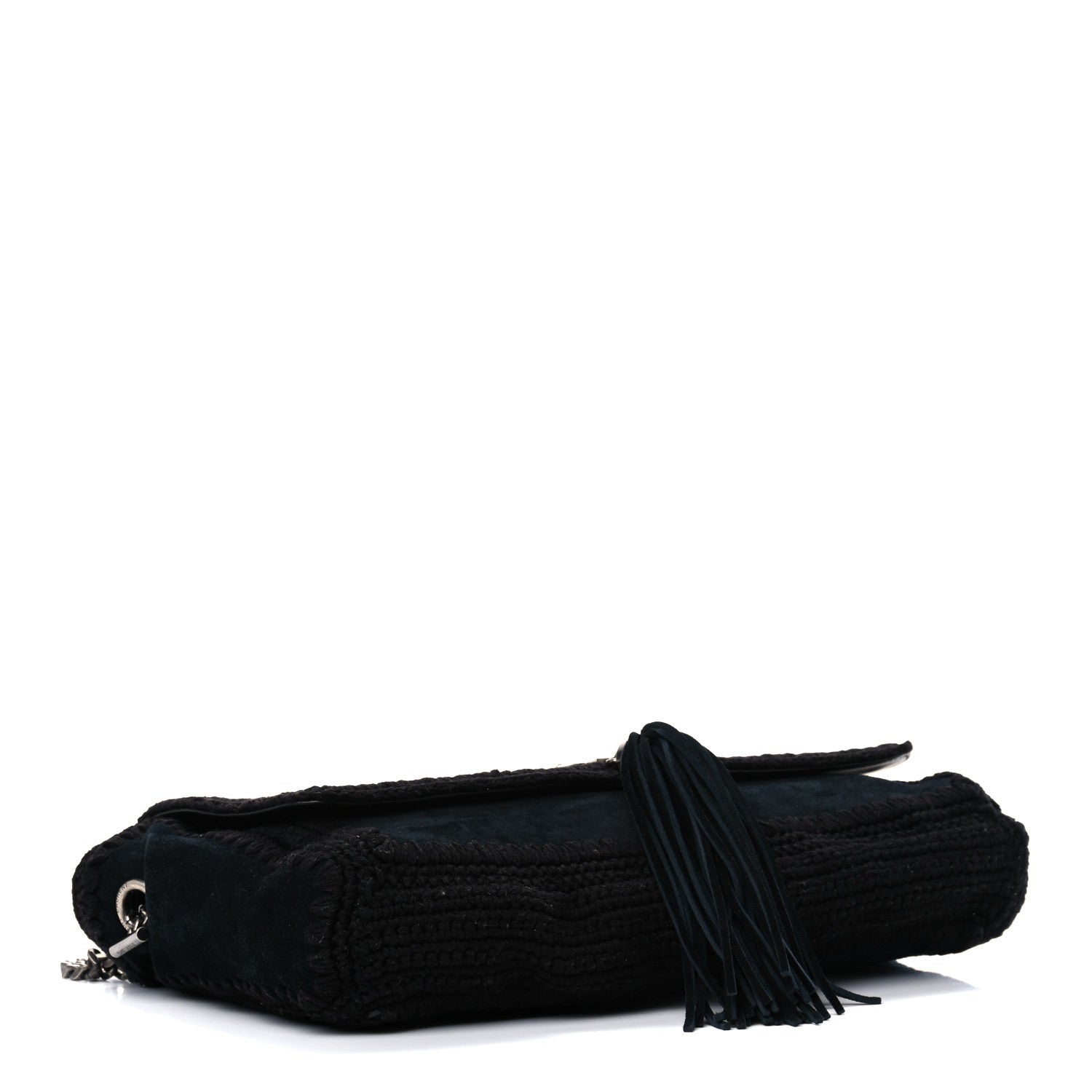 Saint Laurent Suede Monogram Medium Kate Whipstitch Shoulder Bag Black 4 of 10
