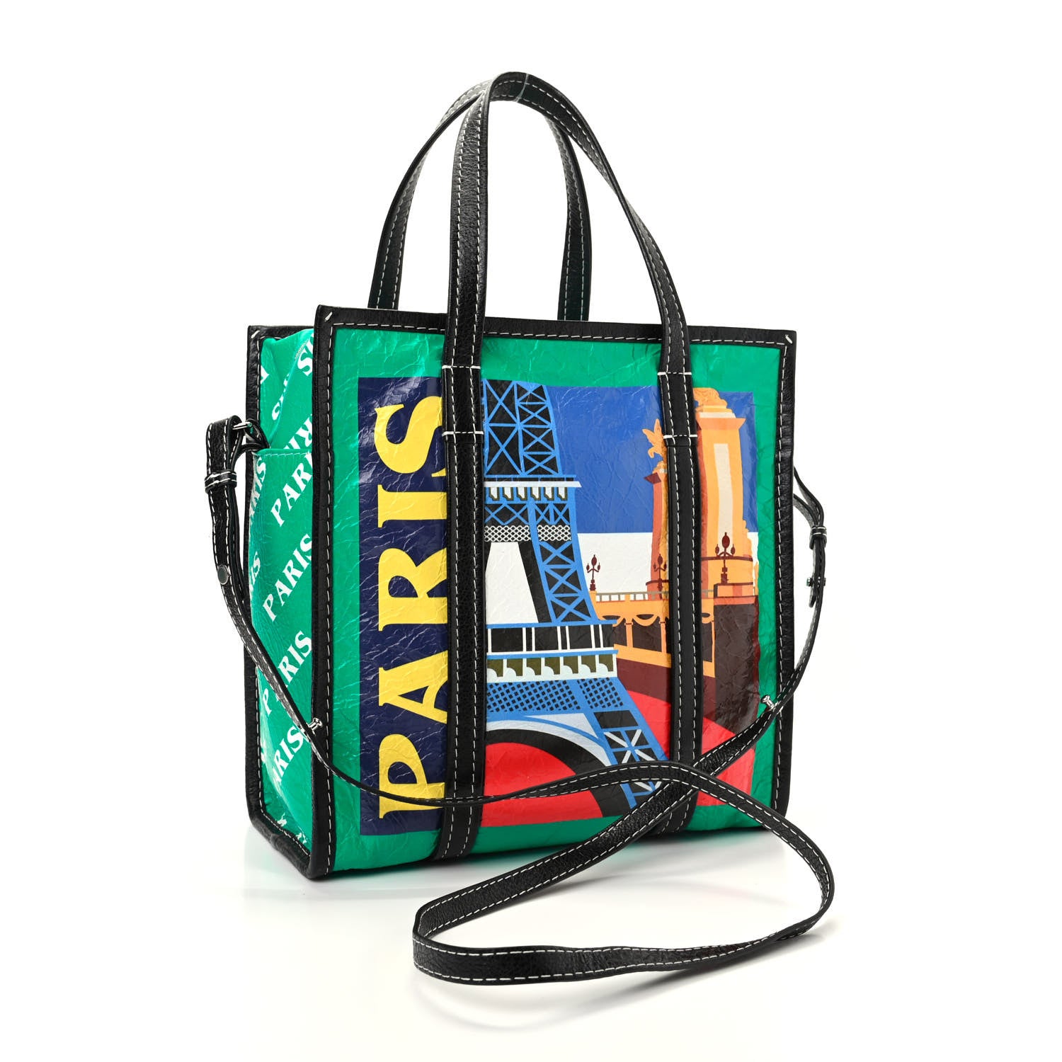 Balenciaga Agneau Arena Paris Print S Bazar Shopper Tote 3 of 9
