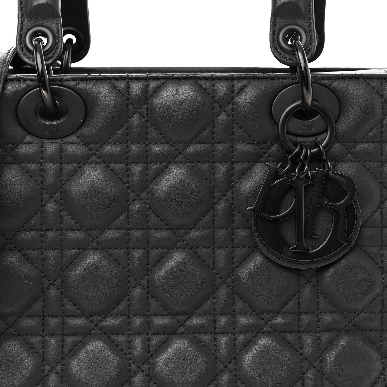 Christian Dior Ultra Matte Calfskin Cannage Medium Lady Dior Black 7 of 12