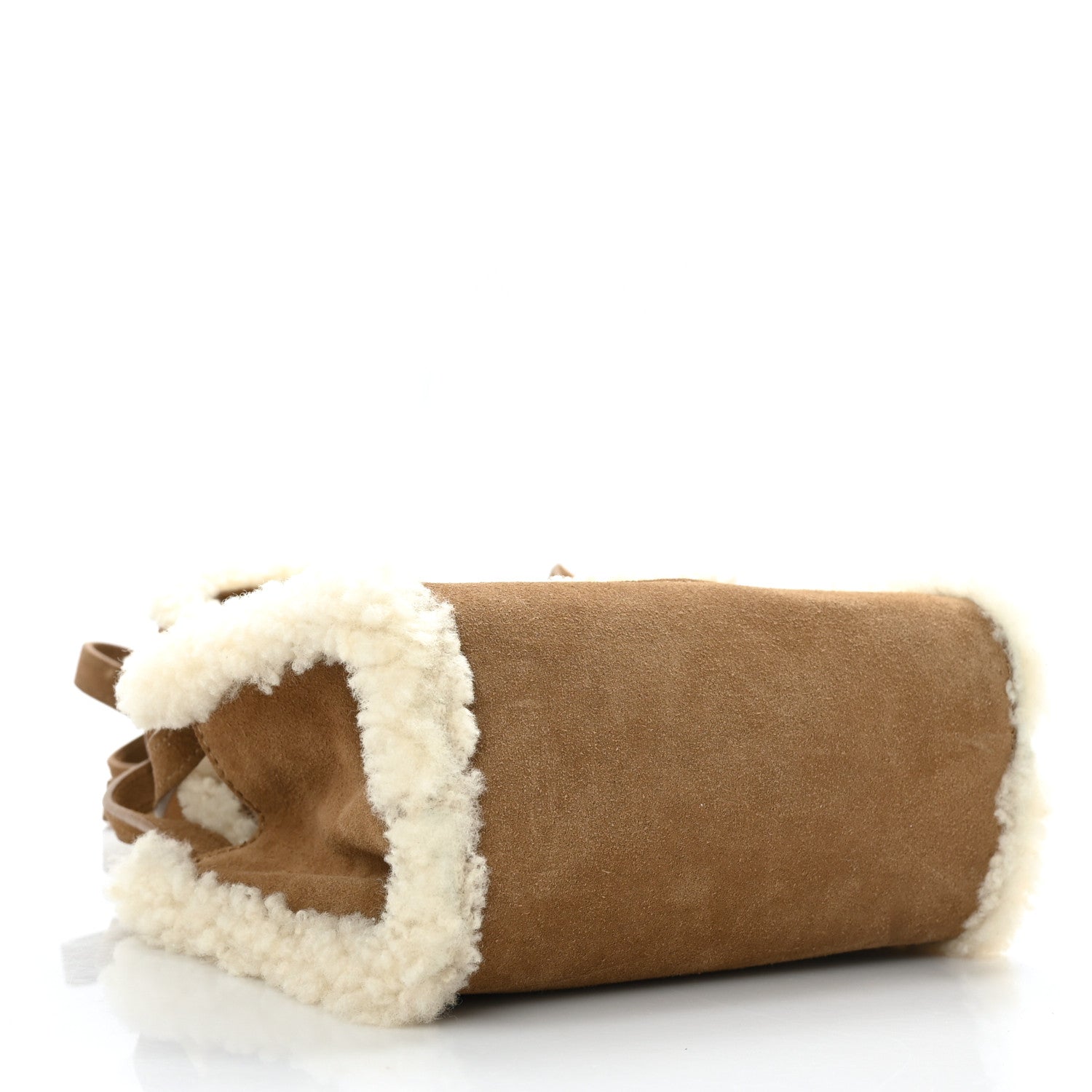 Telfar X UGG Suede Shearling Small Shopping Bag Chestnut 4 of 8