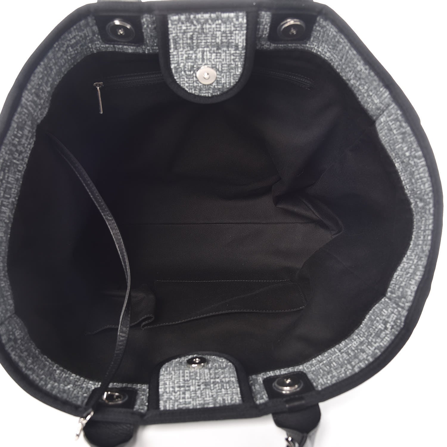 Chanel Canvas Large Deauville Tote Charcoal 6 of 10