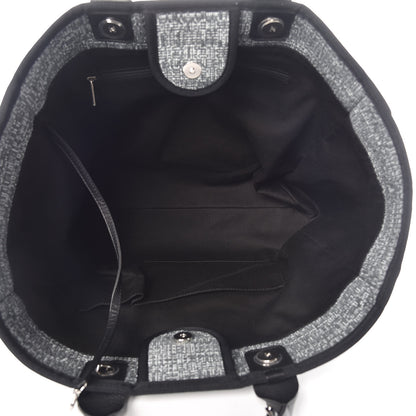 Chanel Canvas Large Deauville Tote Charcoal 6 of 10