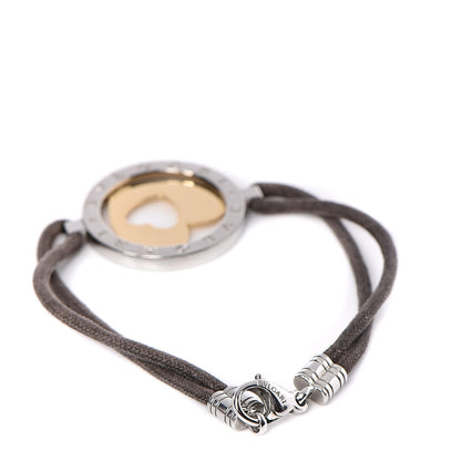 Bulgari Stainless Steel 18K Yellow Gold Tondo Heart Bracelet 4 of 4