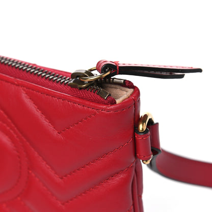 Gucci Calfskin Matelasse GG Marmont Wrist Wallet Hibiscus Red 11 of 11