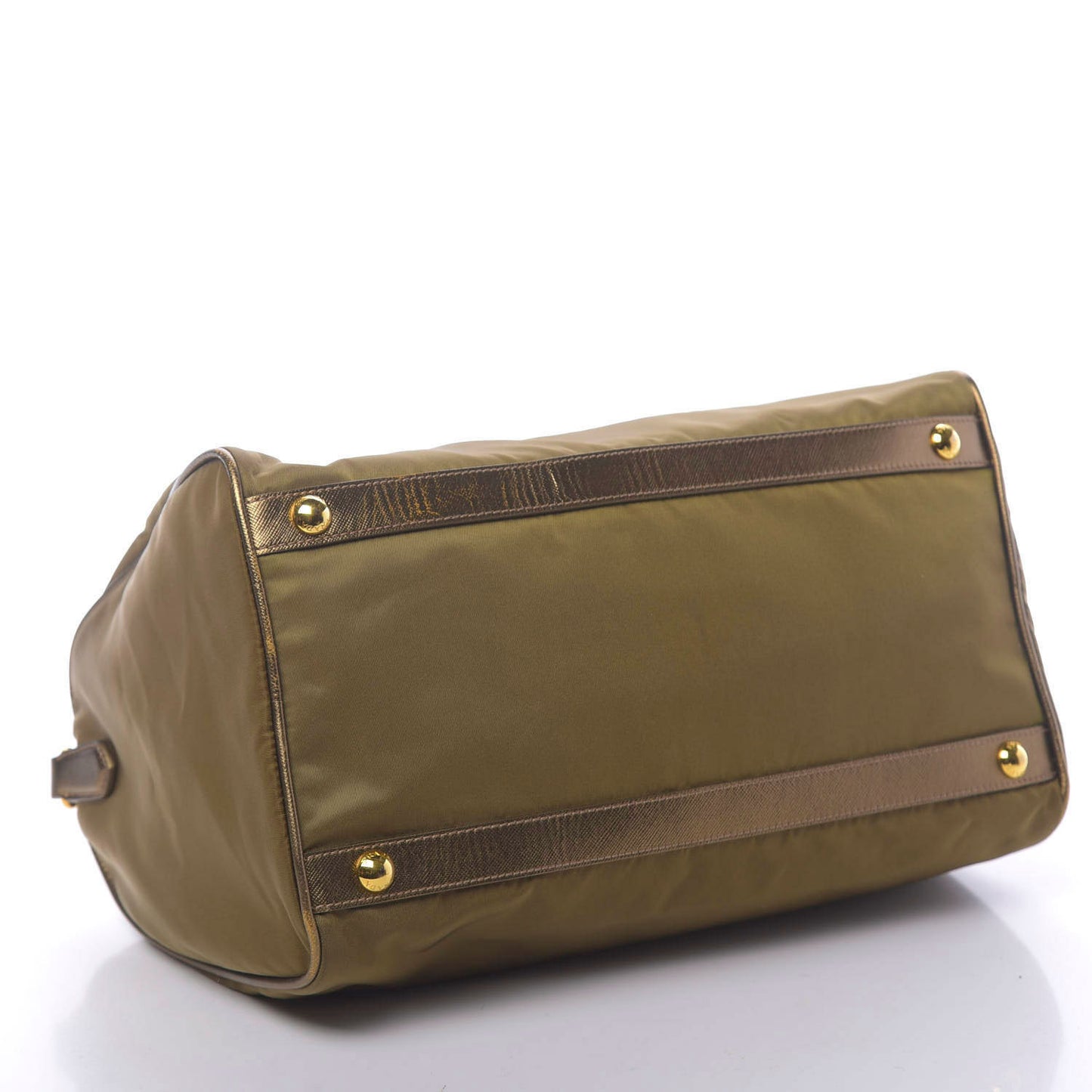 Metallic Tessuto Nylon Saffiano Bauletto Gold