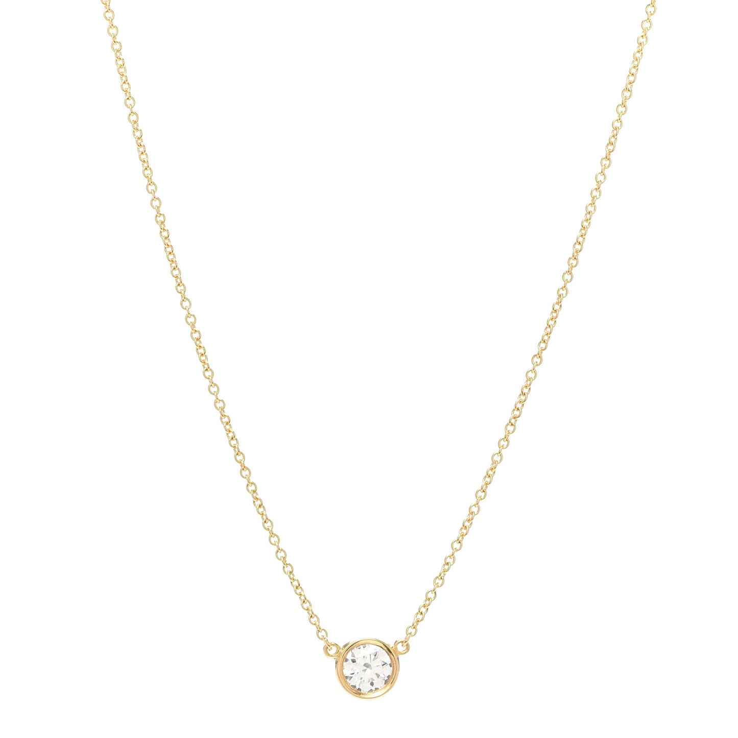 18K Yellow Gold Diamond .43ct Elsa Peretti Diamonds by the Yard Pendant Necklace