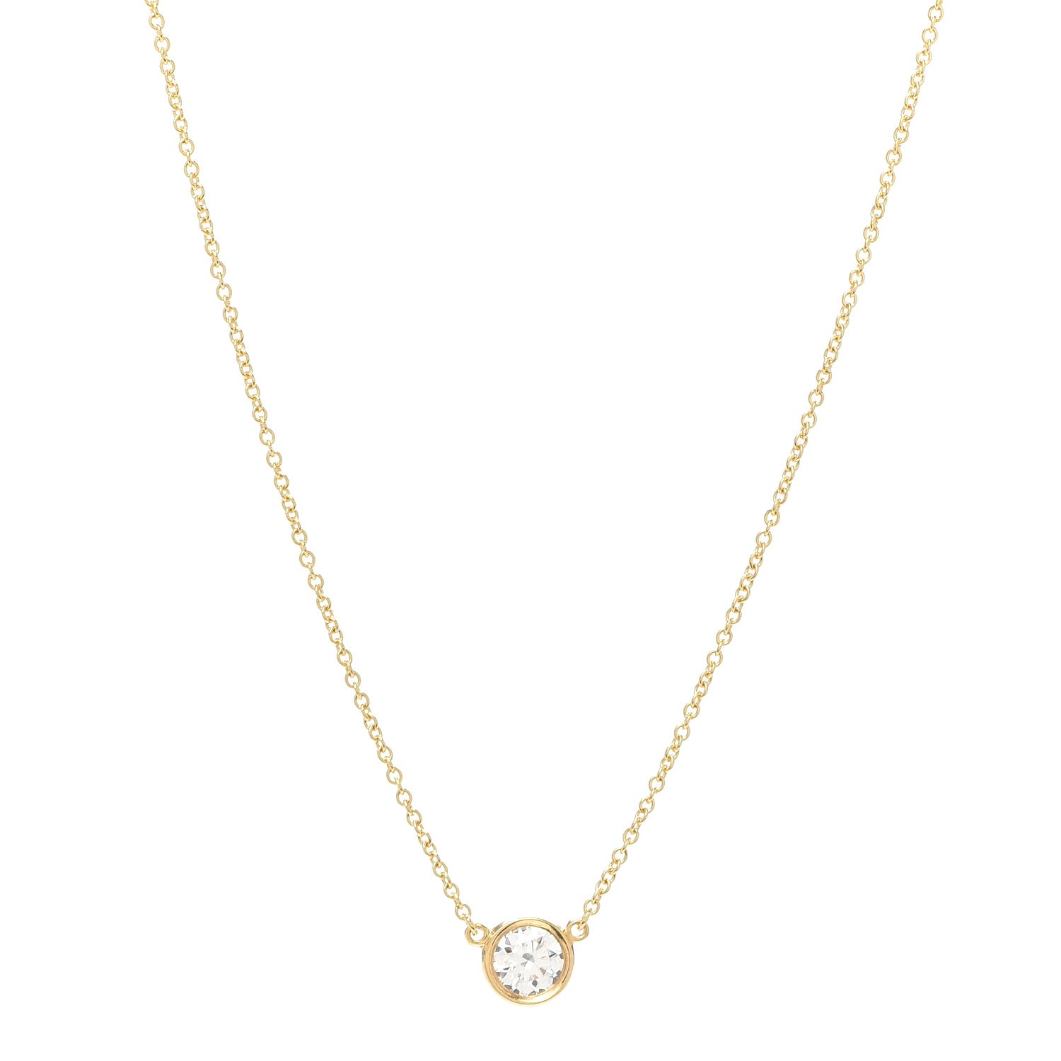 Tiffany 18K Yellow Gold Diamond .43ct Elsa Peretti Diamonds by the Yard Pendant Necklace 1 of 7