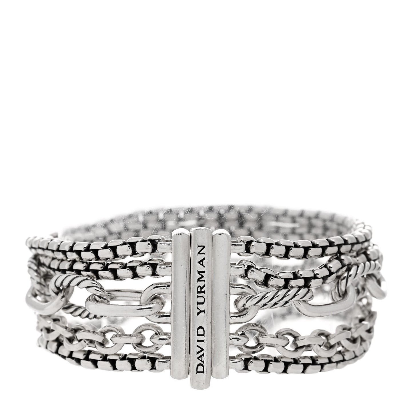 Sterling Silver Multi Row Chain Bracelet