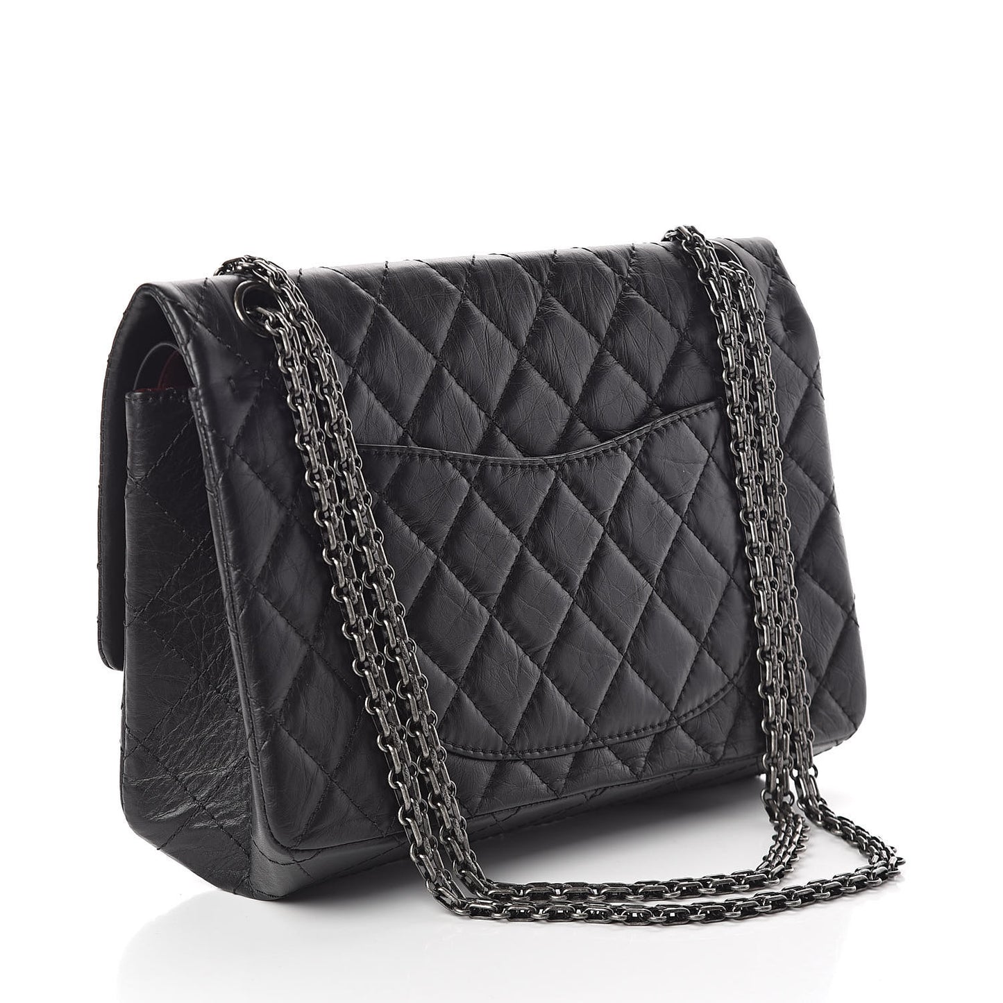 Aged Calfskin Quilted 2.55 Reissue 226 Flap Black