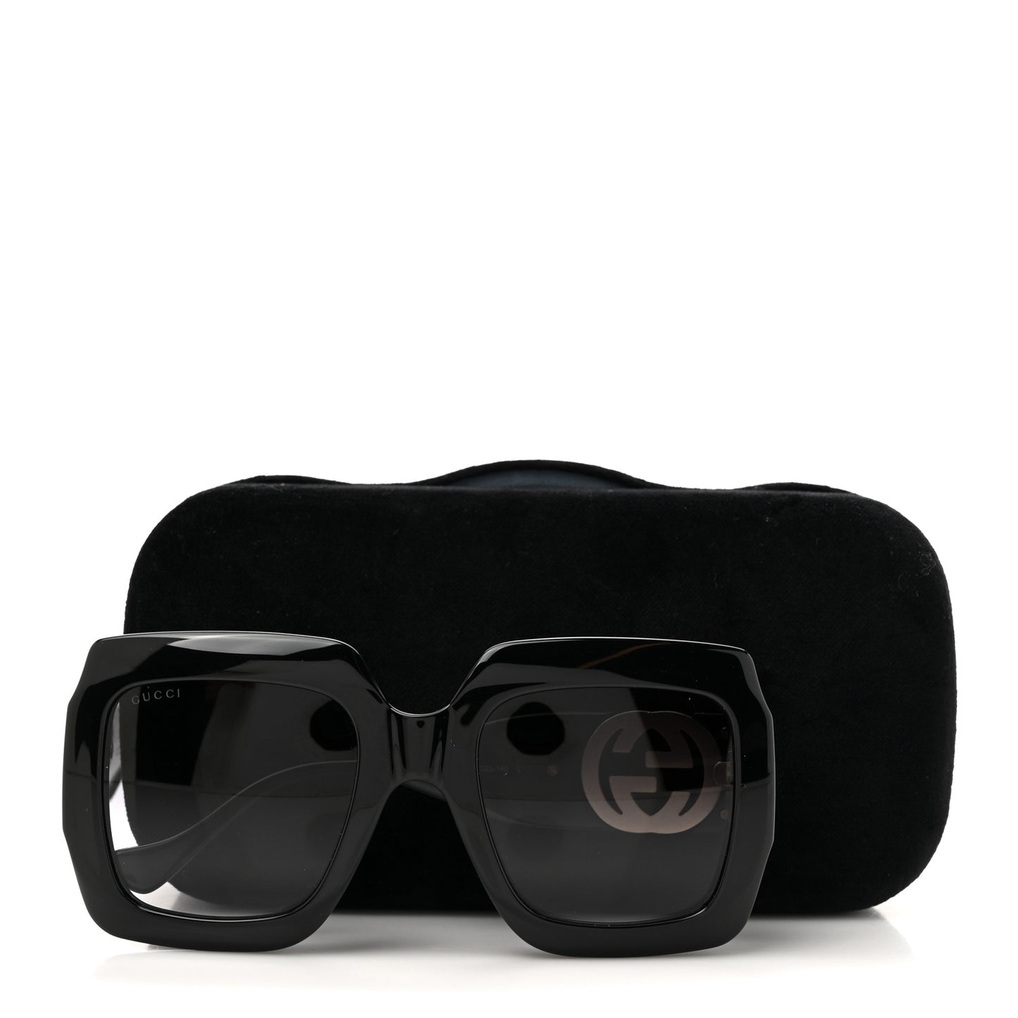 Acetate Square Frame Chain Sunglasses GG1022S Black