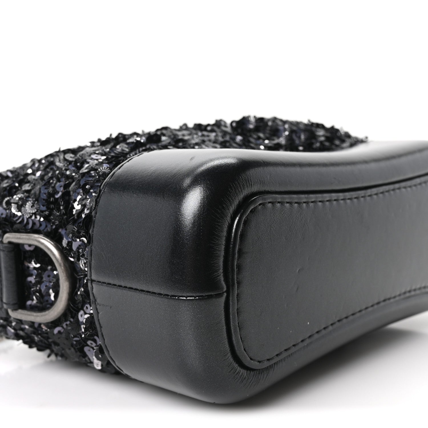 Chanel Sequin Calfskin Small Gabrielle Hobo Black Silver 9 of 10